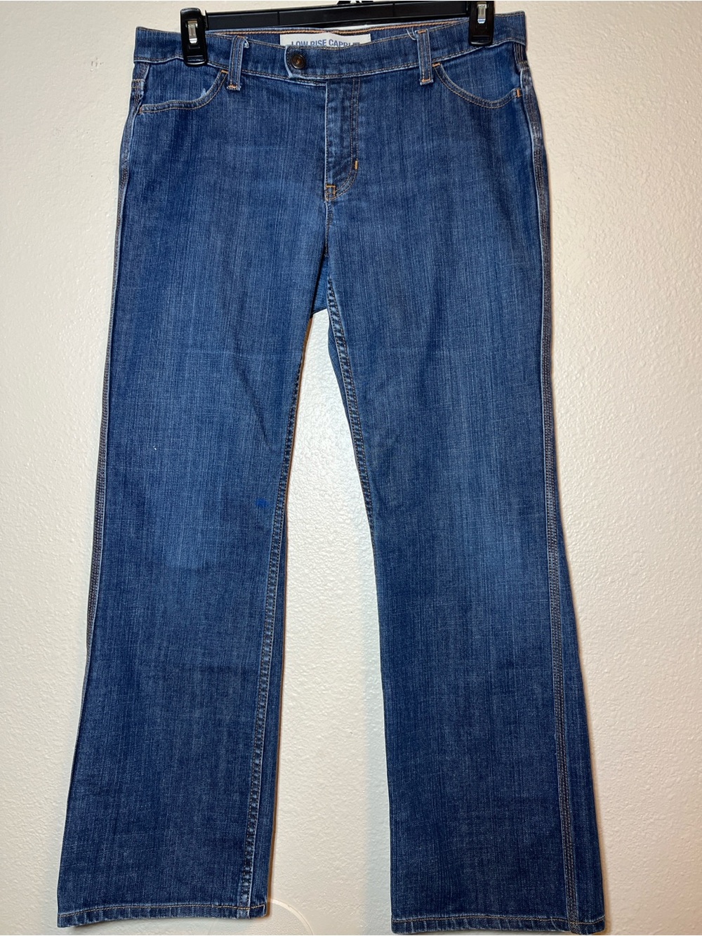 Vintage Gap Jeans Women Size 10 Low Rise Blue Denim Capri Pants Slight Bootcut
